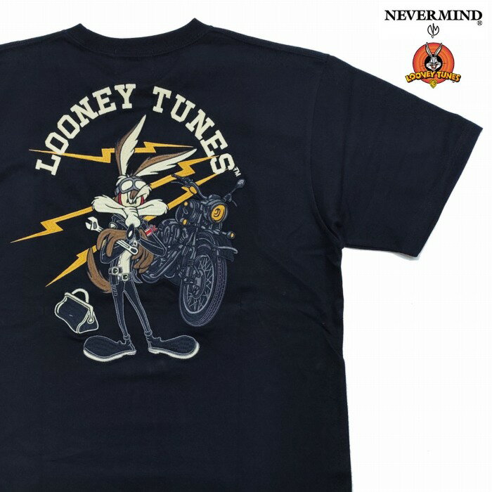 Rakuten - 半袖Tシャツ みんなで大好きなコヨーテをメインにバイカーチックに描いたデザイン ltn-2603 NEVERMIND LOONEY TUNES ルーニー・テューンズ ネバーマインド アメカジ コラボ ハーレー 贈り物 ユニセックス