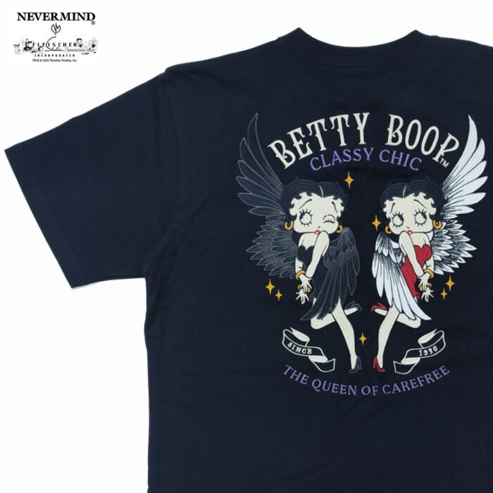 Rakuten - 半袖Tシャツ 天使と悪魔 翼の生えたベティちゃん 総刺繍 bbn-2628 NEVERMIND ベティーブープ ネバーマインド アメカジ コラボ ハーレー 贈り物 ユニセックス