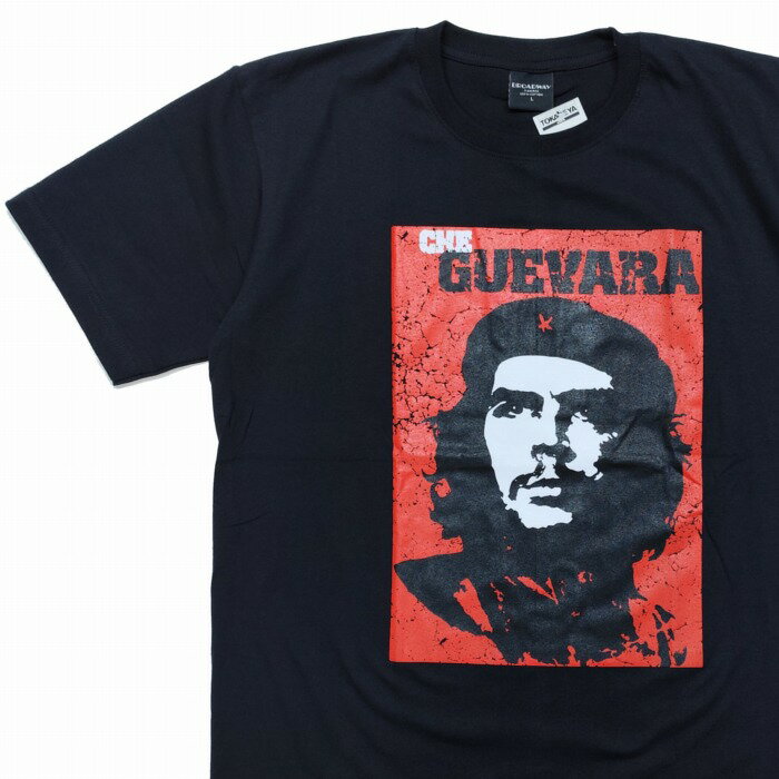 半袖Tシャツ チェ・ゲバラ エルネスト・ゲバラ 肖像画 バック無地 che-1 Broadway バンドTシャツ コットンTシャツ ブラック 丸首 クルーネック ネコポス