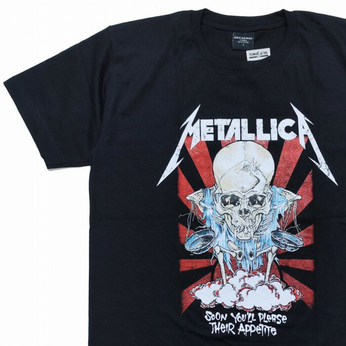 Rakuten - 半袖Tシャツ メタリカ Metallica ドクロ バック無地 met-9 Broadway バンドTシャツ コットンTシャツ ブラック 丸首 クルーネック ネコポス