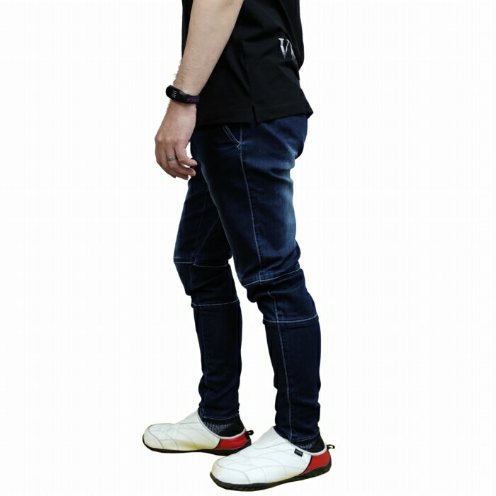 クールデニムスリムパンツ スキニー ストレッチ 切替 ガゼットクロッチ 953358 Fun Beat ファンビート メンズ ウエストヒモ調節 夏におすすめ