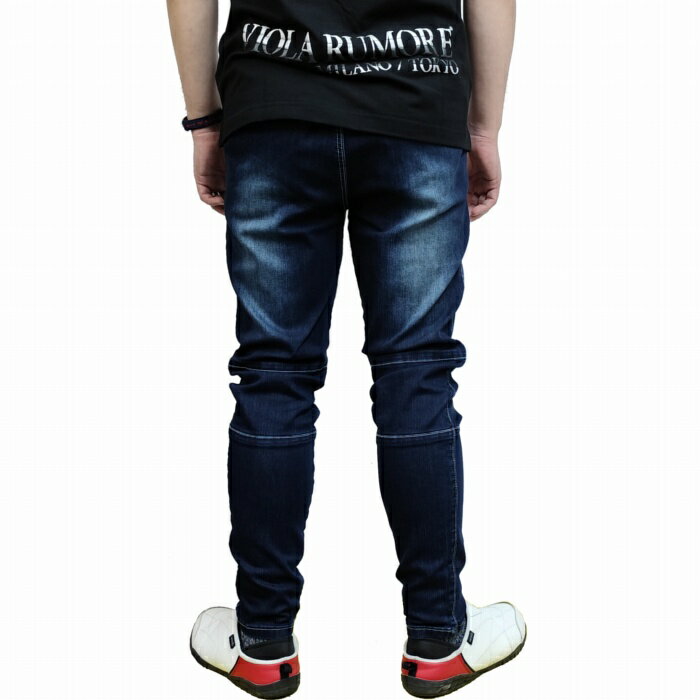 クールデニムスリムパンツ スキニー ストレッチ 切替 ガゼットクロッチ 953358 Fun Beat ファンビート メンズ ウエストヒモ調節 夏におすすめ