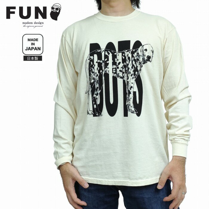 樂天商城 - 長袖Tシャツ ピグメントダイボディ DOT ダルメシアン バックは無地 日本製 m-2404053 modemdesign モデムデザイン fun ファン ユニセックス 男女兼用 商品入れ替えの為
