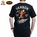 半袖Tシャツ ホイールウィング ジャンピングジェリー tjv-2414 VANSON×トム＆ジェリー アメカジ バイカー コラボ ハーレー