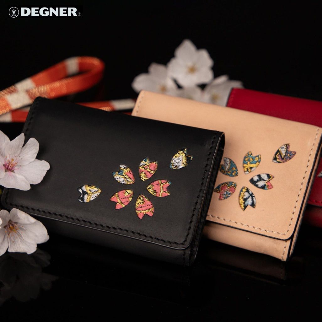 ■スタイル■ 和柄 レザー 名刺ケース 本革 名刺入れ w-130k ブラック 都桜 レッド 京桜 ■ブランド■ 花山 カザン DEGNER デグナー バイク ツーリング 贈り物 ギフト プレゼント ■コメント■ お取り寄せ商品について 土...