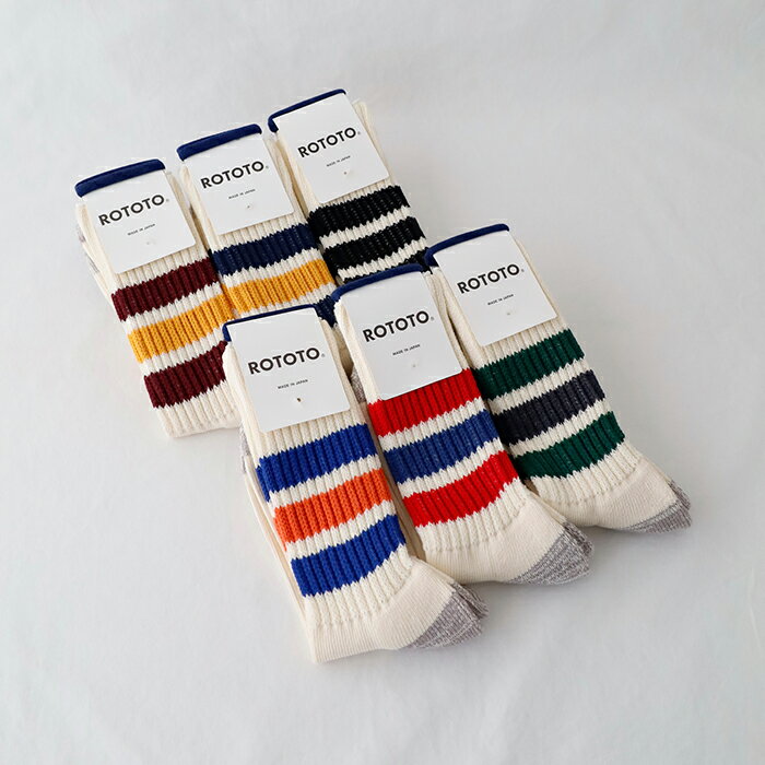 ロトト 靴下 レディース ロトト コーズリベッド オールドスクール クルーソックス (R1255) COARSE RIBBED OLDSCHOOL CREW SOCKS ROTOTO(小物) *メール便可*【後払い決済不可】【ポイント10倍】期間限定 5/27 12:00～6/4 1:59