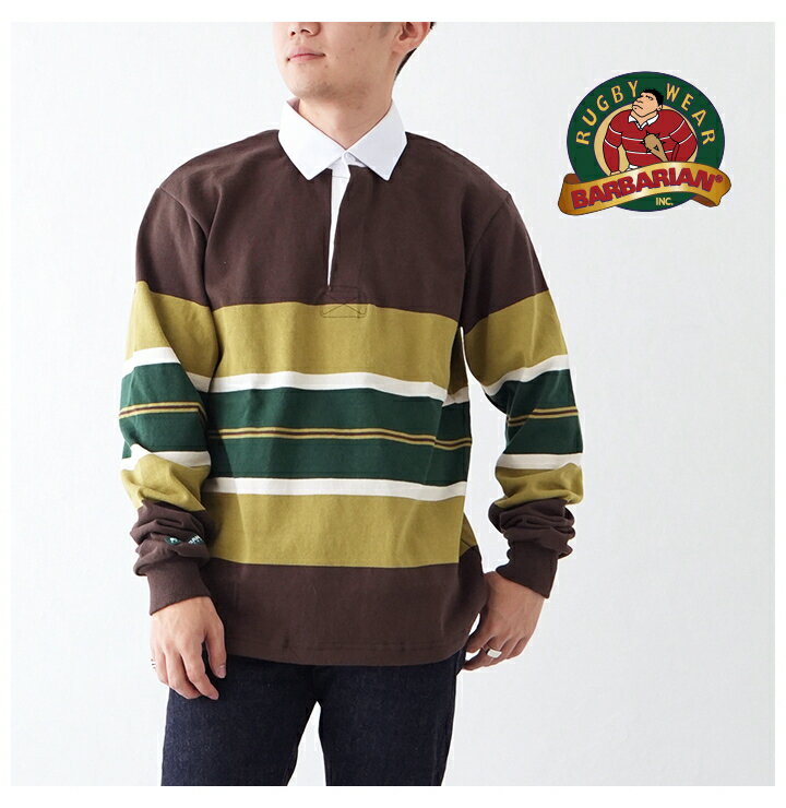 バーバリアン ラグビーシャツ (VFE-02) Heavy Weight Rugby Collar L/S Shirts BARBARIAN(メンズ) *送料無料*【後払い決済不可】【ポイント10倍】ポイントアップ 4/17 14:00〜4/24 1:59