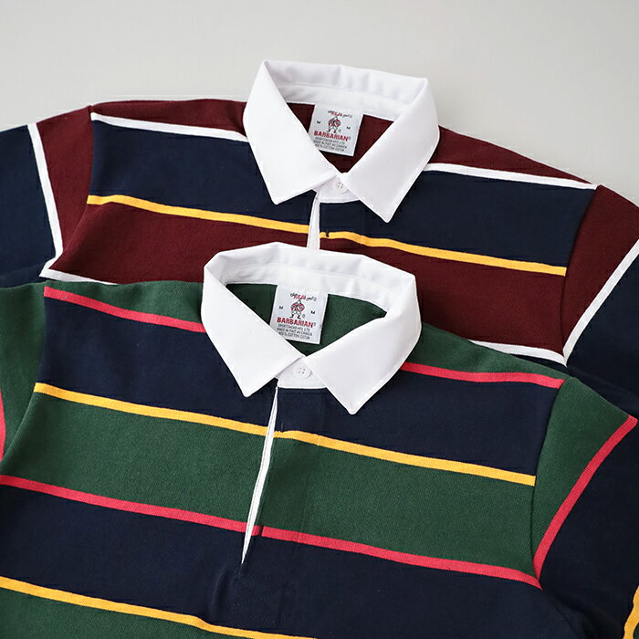 バーバリアン ラグビーシャツ (UFS-05 / UFS-06) Heavy Weight Rugby Collar L/S Shirts BARBARIAN(メンズ) *送料無料*【後払い決済不可】【ポイント10倍】スーパーSALE 3/4 20:00〜3/11 1:59