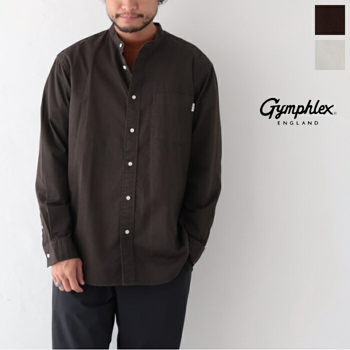 ジムフレックス ツイルバイオウォッシュ バンドカラーシャツ (J-1352 BIT) TWILL B