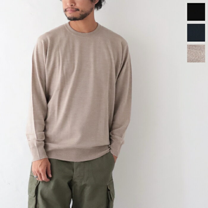 ジョンスメドレー 24G 長袖クルーネックニット (A4543) 24 gauge crew neck sweater JOHN SMEDLEY(メンズ) *送料無料*【後払い決済不可】【ポイント10倍】期間限定 5/27 12:00～6/4 1:59