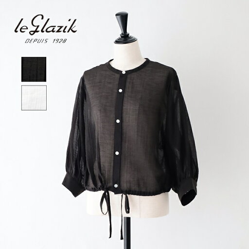 ル グラジック シアーバンドカラーブラウス (LG-B0384 CNS) C/NY SHEER CREPE COLLARLESS SHIRT LE GLAZIK(レディース) 【2025春夏】*送料無料*【後払い決済不可】* ル グラジック シアーバンドカラーブラウス (LG-B0384 CNS) C/NY SHEER CREPE COLLARLESS SHIRT LE GLAZIK(レディース) 【2025春夏】*送料無料*【後払い決済不可】*