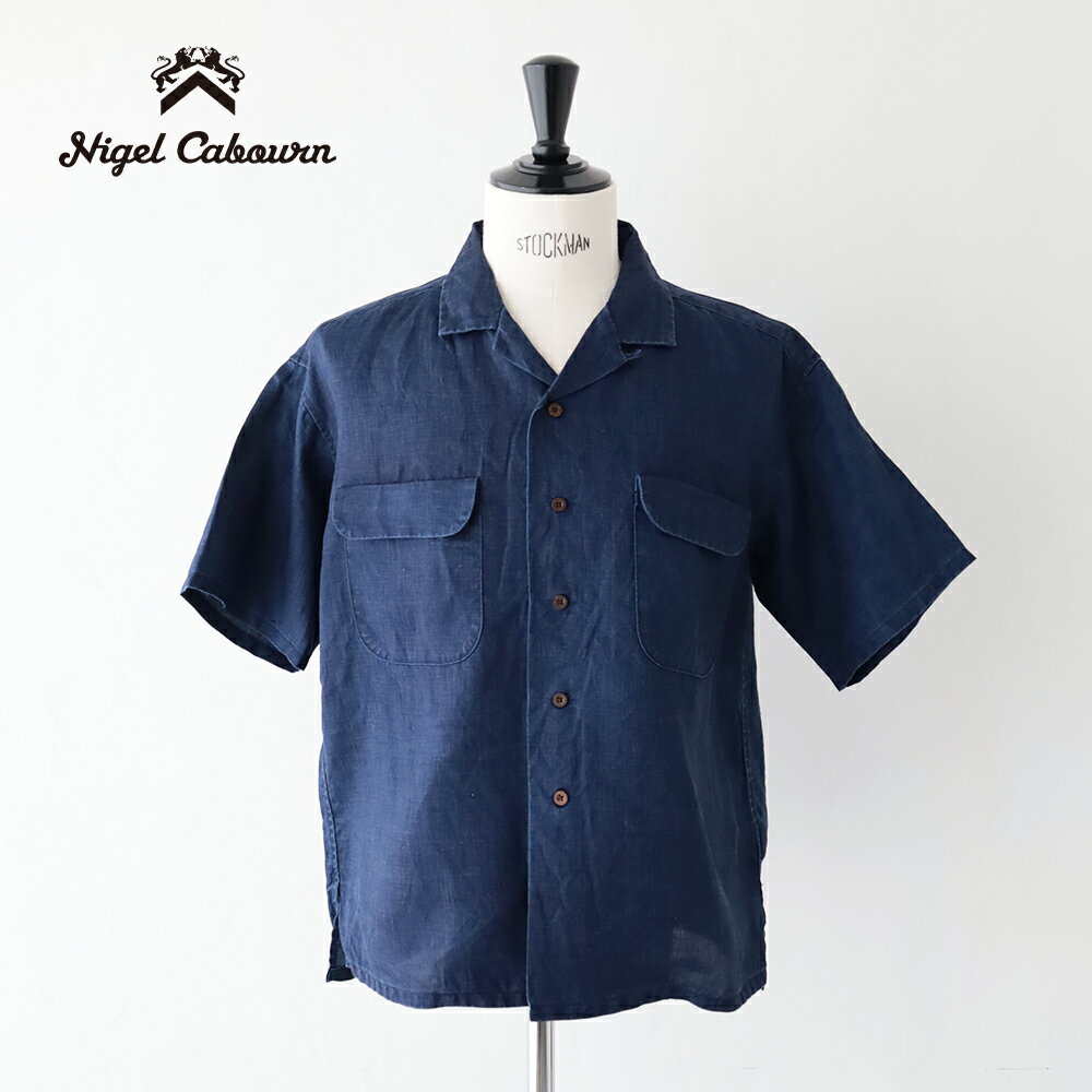 Rakuten - ナイジェルケーボン オープンカラーシャツ - リネンインディゴ (80520011011) OPEN COLLAR SH　LINEN INDIGO Nigel Cabourn(メンズ) 【2026春夏】*送料無料*【後払い決済不可】*