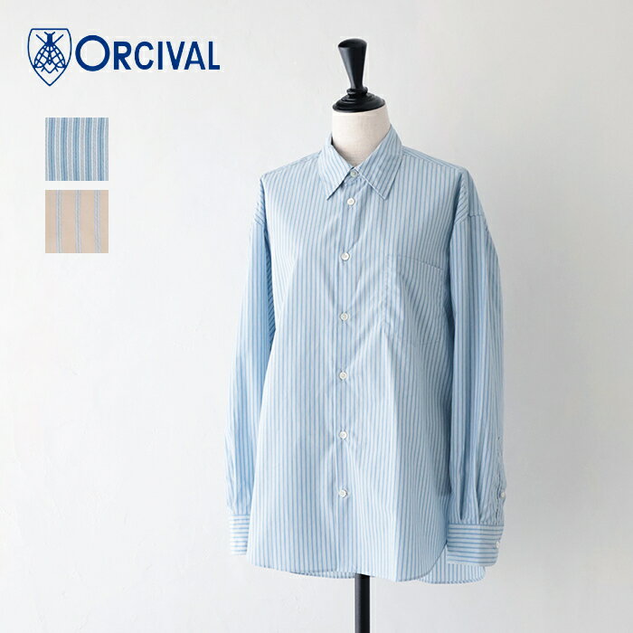 樂天商城 - オーシバル コットン レギュラーカラーシャツ (OR-B0272 TYS) TYPEWRITER STRIPE REGULAR COLLAR SHIRT ORCIVAL(レディース) *送料無料*【後払い決済不可】【ポイント10倍】ポイントアップ 4/27 20:00〜5/2 1:59