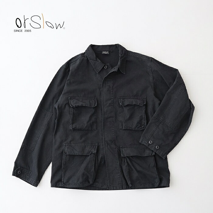 Rakuten - オアスロウ STONE BLACK B.D.U JACKET (01-6110-61S) STONE BLACK B.D.U JACKET orSlow(メンズ) *送料無料*【後払い決済不可】【ポイント10倍】スーパーSALE 6/4 20:00〜6/11 1:59