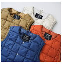 タイオン ベーシック クルーネック インナーダウンベスト (TAION-K004) KIDS CREW NECK BUTTON DOWN VEST TAION(キッズ) *送料無料*【後払い決済不可】【ポイント10倍】期間限定 4/22 20:00～5/1 1:59 2