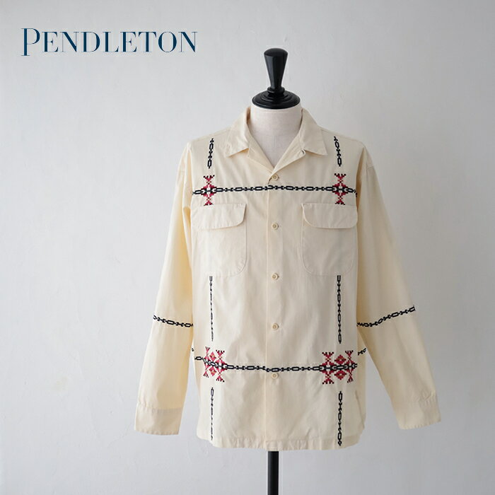 Rakuten - ペンドルトン ガーメントダイ・EMB・オープンカラーシャツ (5475-1011) Garment dye EMB Open Collar Shirt PENDLETON(メンズ) *送料無料*【後払い決済不可】【ポイント10倍】スーパーSALE 6/4 20:00〜6/11 1:59