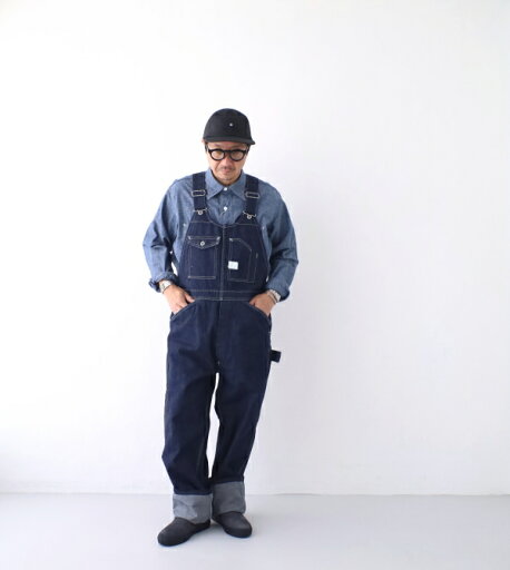 ポストオーバーオールズ 10オンスデニムNo.2オーバーオール (1402 10DI) 10oz. denim No.2 overalls POST OVERALLS(メンズ) *送料無料*【後払い決済不可】*