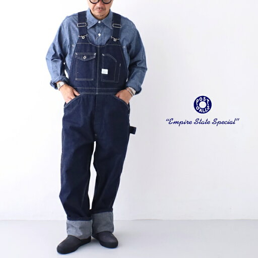 ポストオーバーオールズ 10オンスデニムNo.2オーバーオール (1402 10DI) 10oz. denim No.2 overalls POST OVERALLS(メンズ) *送料無料*【後払い決済不可】*
