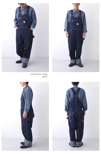 ポストオーバーオールズ 10オンスデニムNo.2オーバーオール (1402 10DI) 10oz. denim No.2 overalls POST OVERALLS(メンズ) *送料無料*【後払い決済不可】*