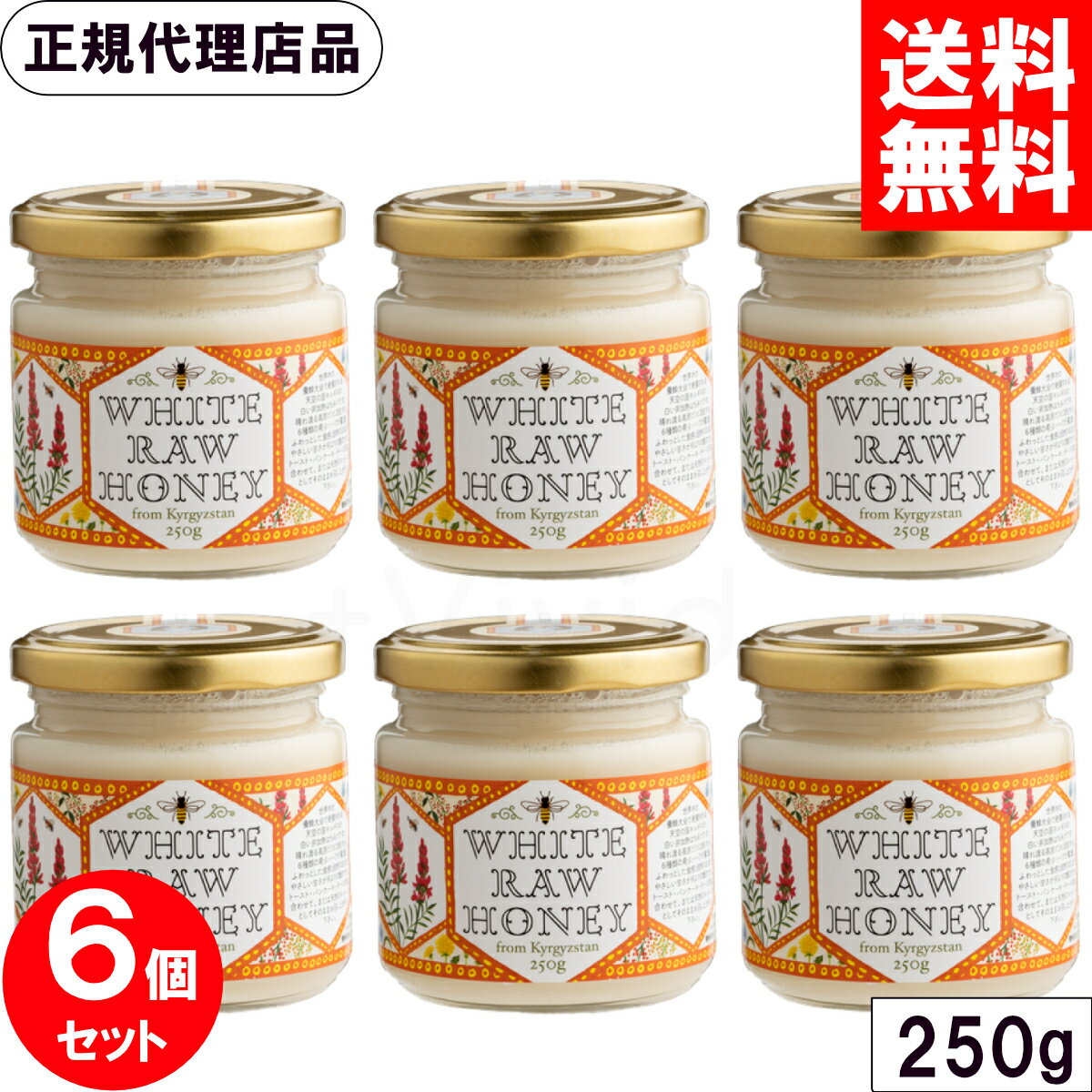 キルギスの白いはちみつ 250g x6個セット 非加熱 天然 生はちみつ ローハニー 蜂蜜 エコチャージジャパン キルギス 白い はちみつ ハチミツ 蜂蜜 まとめ買い 送料無料