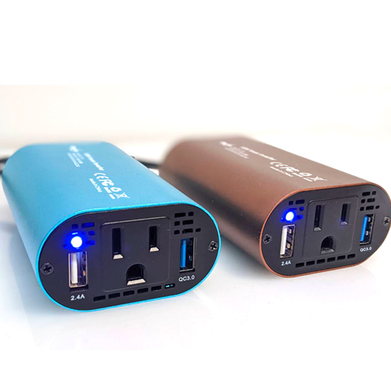 クイックチャージ3 0 インバーター 12v 100v Dcac Qc3 0 静音 車内 車用 車 コンセント 車載インバーター 車中泊 防災 グッズ ポイント2倍 送料無料 カーインバーター 150w シガーソケット Dc12v Ac100v 5a 2 4a Qc3 0 車載 電源 変換 車載充電器 Usb 2ポート