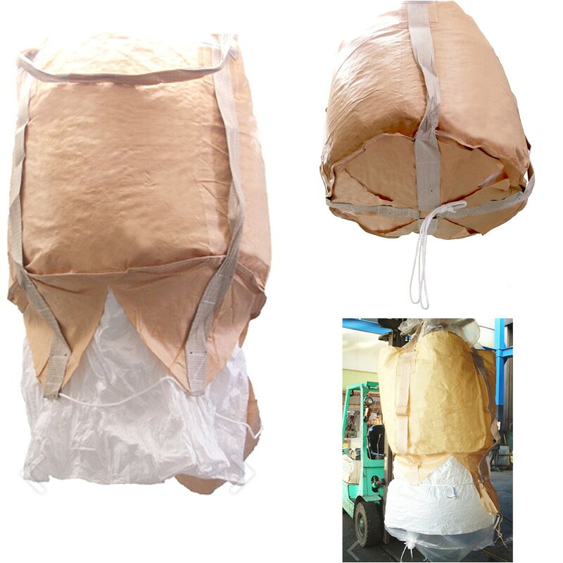 丸型フレコンバッグ 10枚入 1100KHR-3 1000L 耐荷重1000kg 工事 土木 米 麦 籾殻 ...
