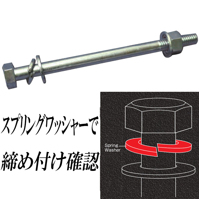 仮ボルト W-Lock ボルトナット 150本 ユニクロ M12 首下130mm 2ピース ワッシャーいらず 皿バネ TONEJI 代引不可