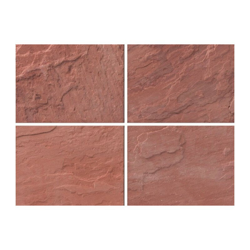 石材タイル 砂岩 砂岩 赤 方形材 400×400×15～30程度 562-E インド産 荷受リフト必須 建築用壁材 床材 ドリーム壁材 アミ 代引不可 個人宅配送不可