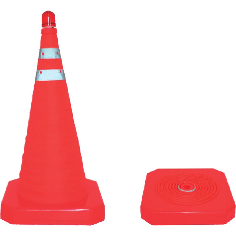 点滅式ライト付き 伸縮コーン H71mm 大 20CRN00X-L 消防 防災 災害 土木 工事 道路 整備 車両 岩崎製作所 代引不可 個人宅配送不可