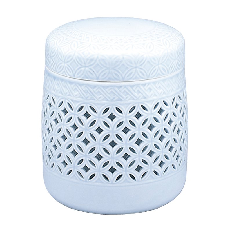 骨壷 瀬戸焼 透かし七宝 淡青磁 06002 5寸 和柄 日本 絵 画 仏具 仏前 葬祭 葬式 Funeral 骨 葬儀 マイ骨つぼ T陶 代引不可