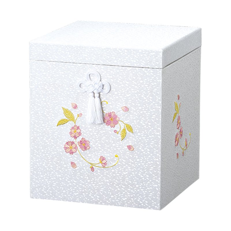 骨箱 花柄 桜刺繍骨箱 45034 7寸 和柄 日本 絵 画 仏具 仏前 葬祭 葬式 Funeral 骨 葬儀 マイ骨つぼ T陶 代引不可