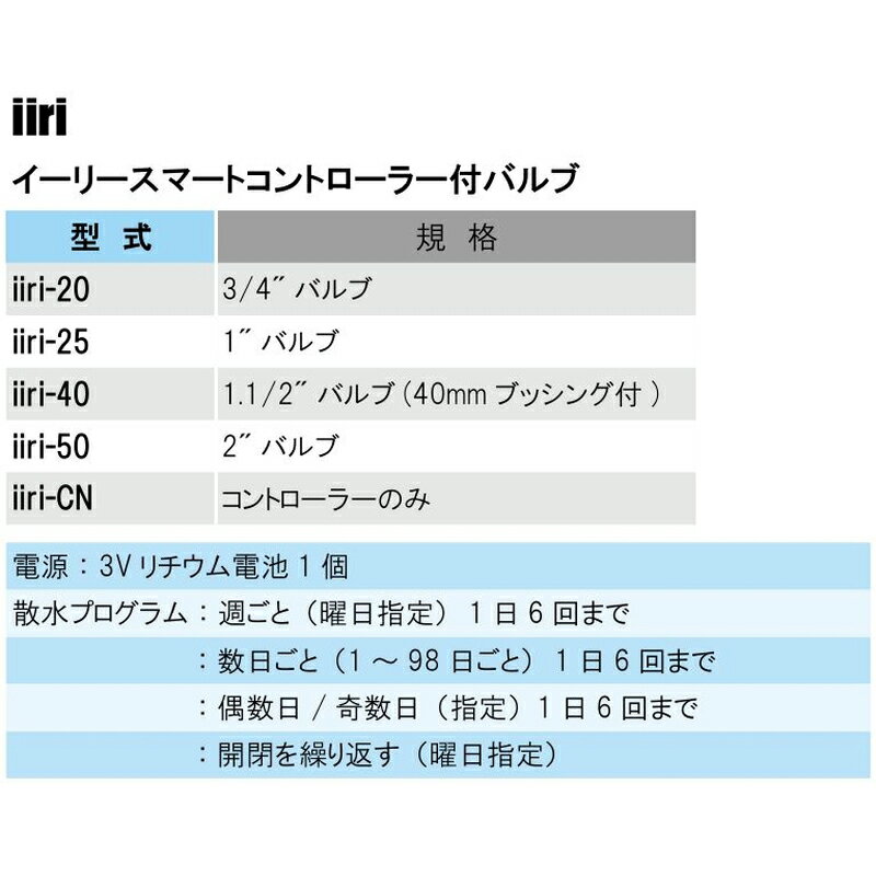 イーリースマートコントローラー付バルブ iiri-40 Bluetooth アプリ ダウンロード ...