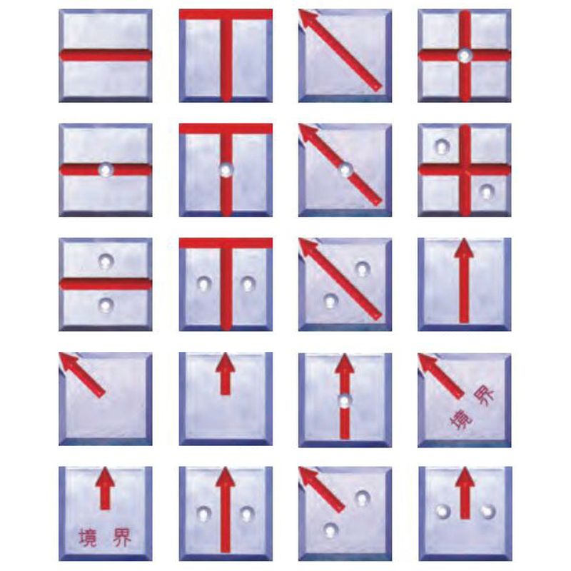 境界用標示板 貼付用 アルミ製 10枚 20種類 耐久性 北別 STS AL 代引不可