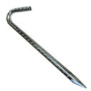 J型 異型 ロープ止め 50本入 ユニクロメッキ D10x300 杭 杭 駐車場 仕切り 線引 仮区画 ライン引 釘 建築金物 アMD