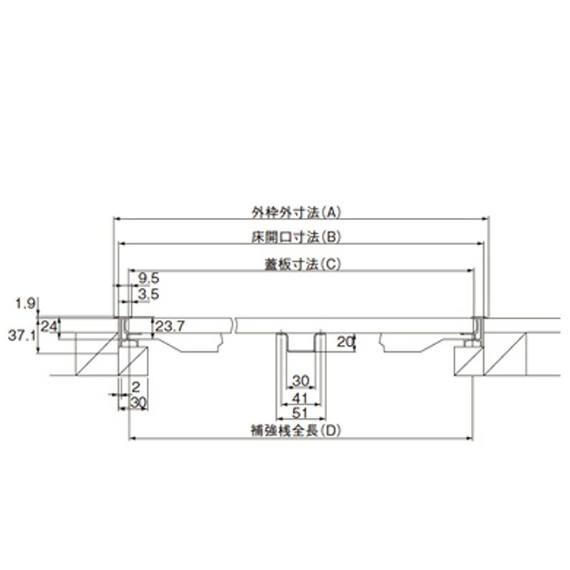 床下開口部枠 KYハウスハッチ 450 シルバー 450x450 開口部材 住宅設備 アMD