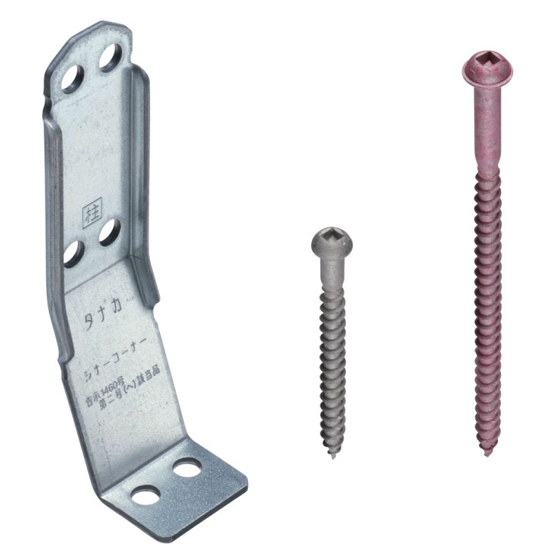 シナーコーナー AA1575 50枚入 床合板仕様 横架材 継手 補強 プレート ビス付 接合部金物 TANAKA タナカ アMD