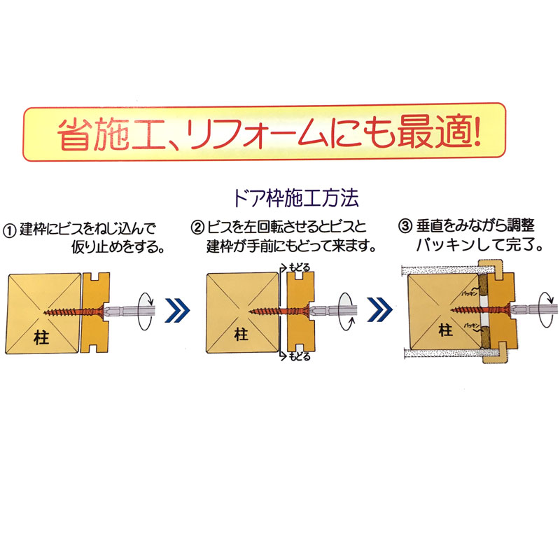 枠調整ビス 調整65 105本入x12箱 24号プラ箱 逆ネジ ダンドリビス アMD