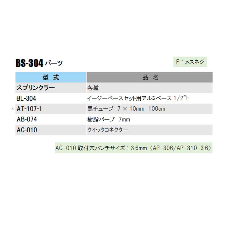 立上げ式スプリンクラーセット BS-304 イージーベースセット VYR-16L-3.0付 BS-304...