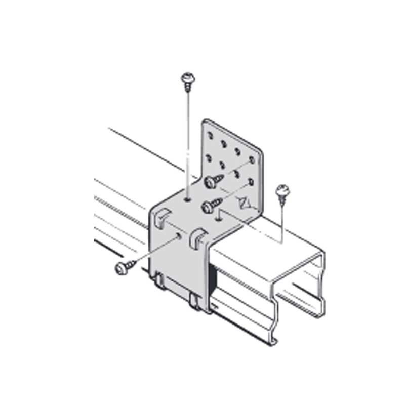 ビニールハウス部材 マルヒロドアEX 上レールドリルネジ用金具 角パイプ C鋼用 ビス別売 100個入 M-UDK..