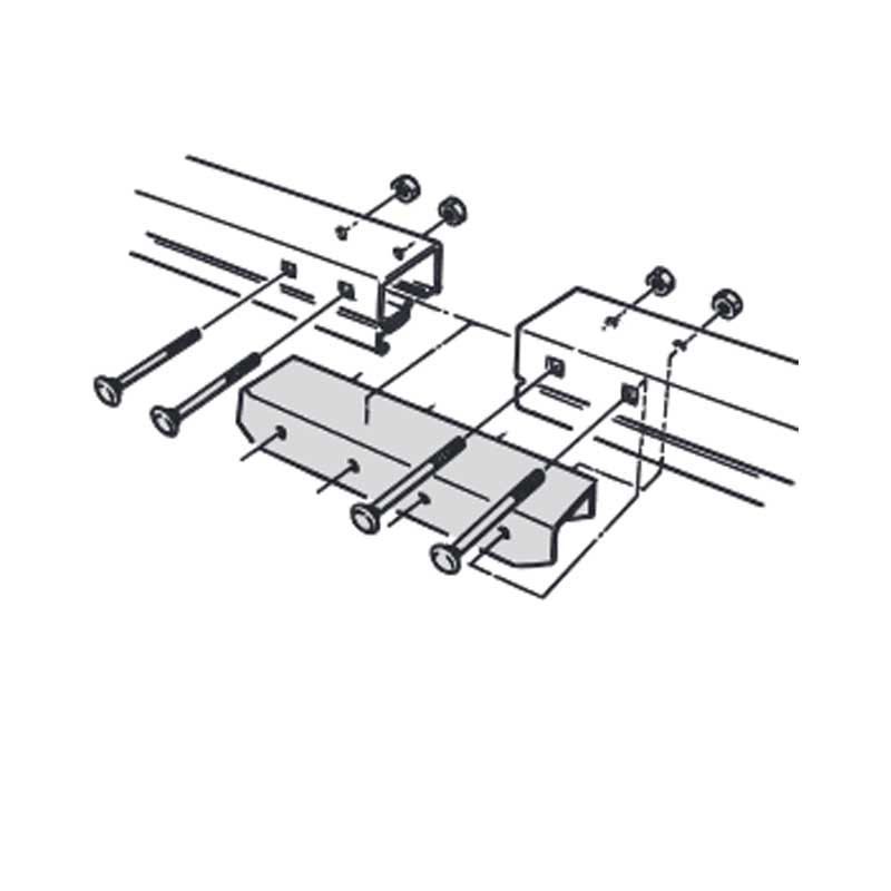 ビニールハウス部材 テイペットドアEX ニュー上レールジョイント M6x75 ネジ4個付 50個入 ND-UJ 東都興..