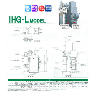 【代引不可】【個人宅配送不可】【関東・東関東・信越・中部・関西】 焼却炉 万能用 大型ゴミ・水冷式 IHG-600LN 大きなゴミを切らずに投入 DAITO 金T