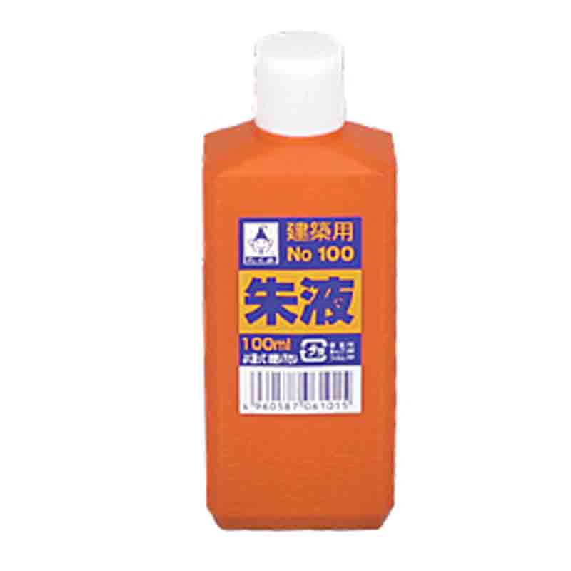 墨つぼ用無塩赤液 朱液 6101 100ml 12本入 すみつぼ用 たくみ 三冨D