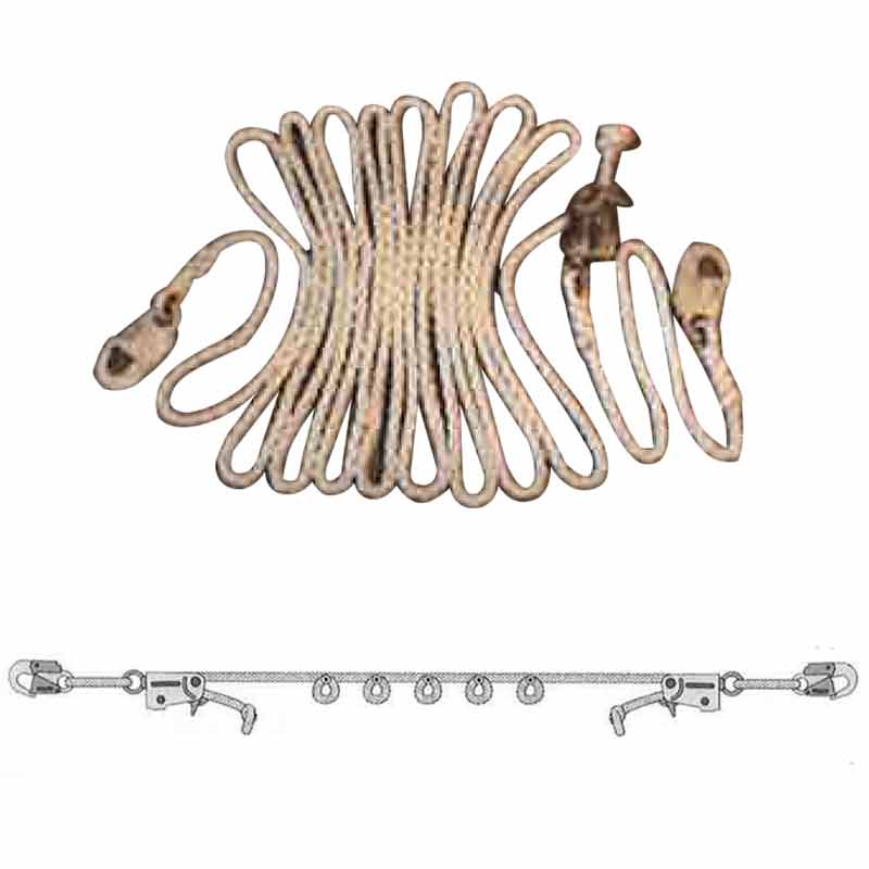 緊張器 付き 親綱 マルチ親づな2 15m 屋根 点検 補修 アンテナ工事 太陽電池 設置工事 などに エバー商会 コT 代引不可