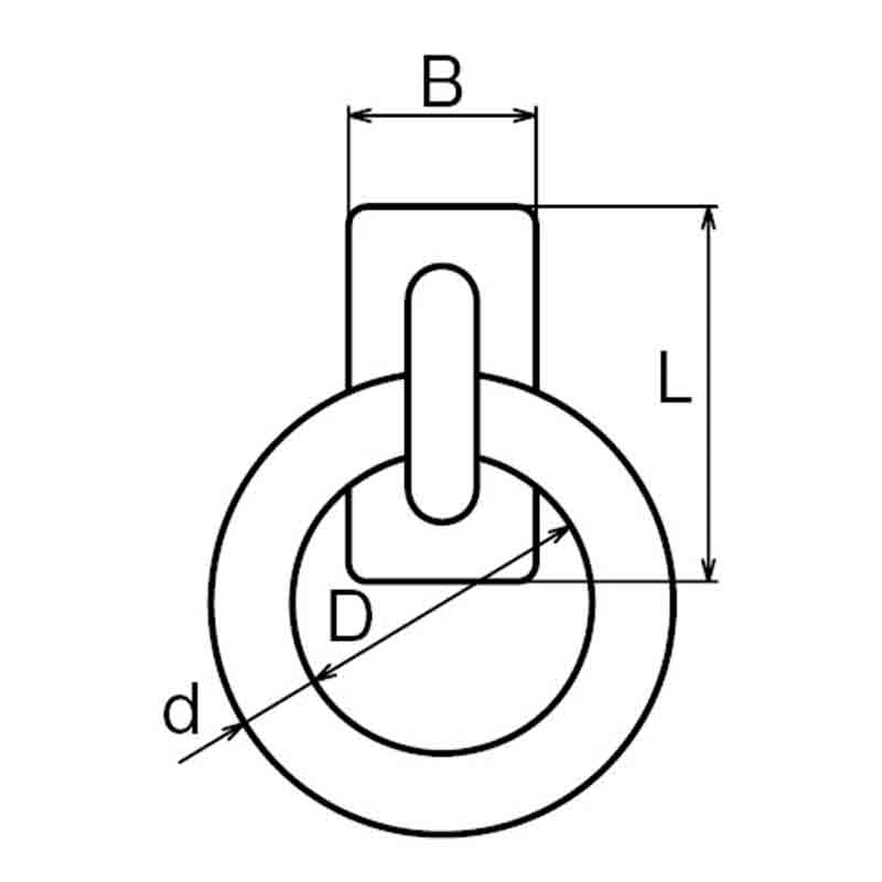 船用リングプレート B型 0.5t AK19100 船舶 ボート ロープ ステンレス 国産 浅野金属 アMD
