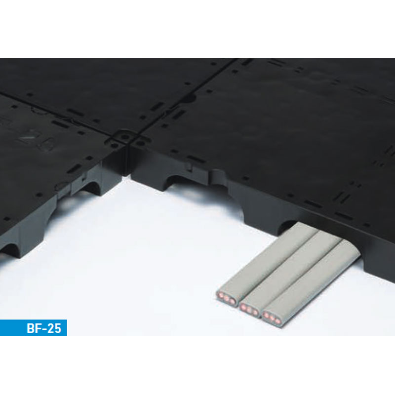 プラスワイズ建築店のOAフロア BF-75 16枚入/1平方メートル 250x250x75 置き敷タイプ 支持脚と床面の軽量一体成形 ステップライン Lク 個人宅配送不可 代引不可｜アングル3
