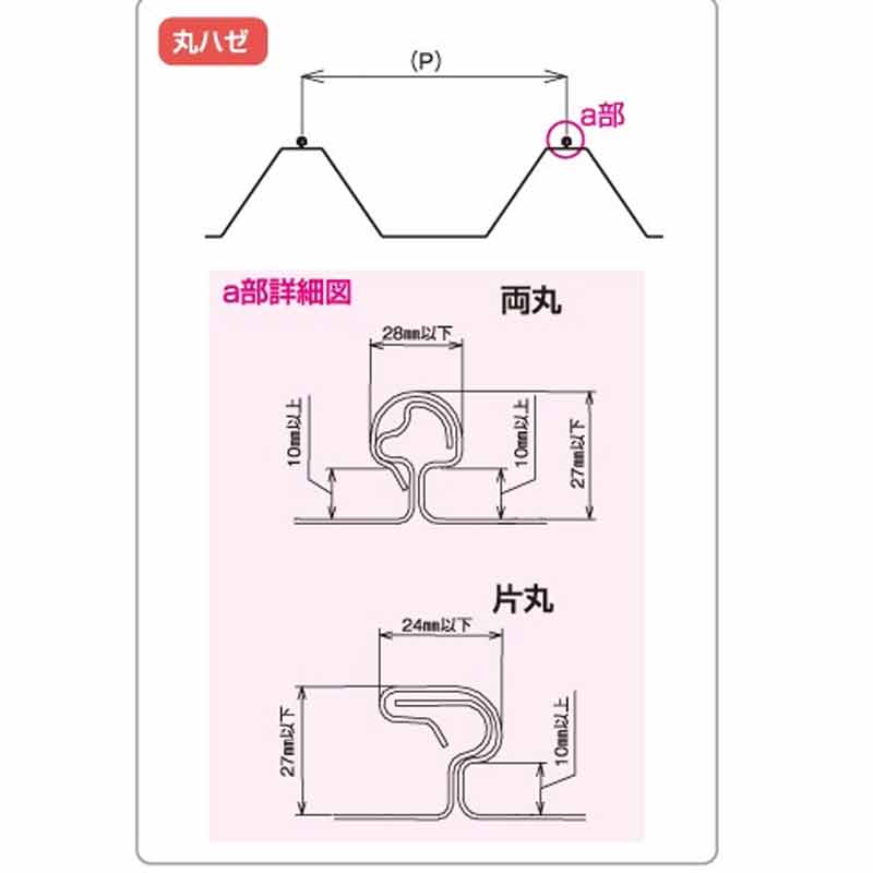 太陽光架台金具 D-FOURS ハゼ式折版 丸ハゼ折版用 高耐食鋼板 DFZ-MHZ-C 中間用 MD46タイプ 北別 スワロー 代引不可 2