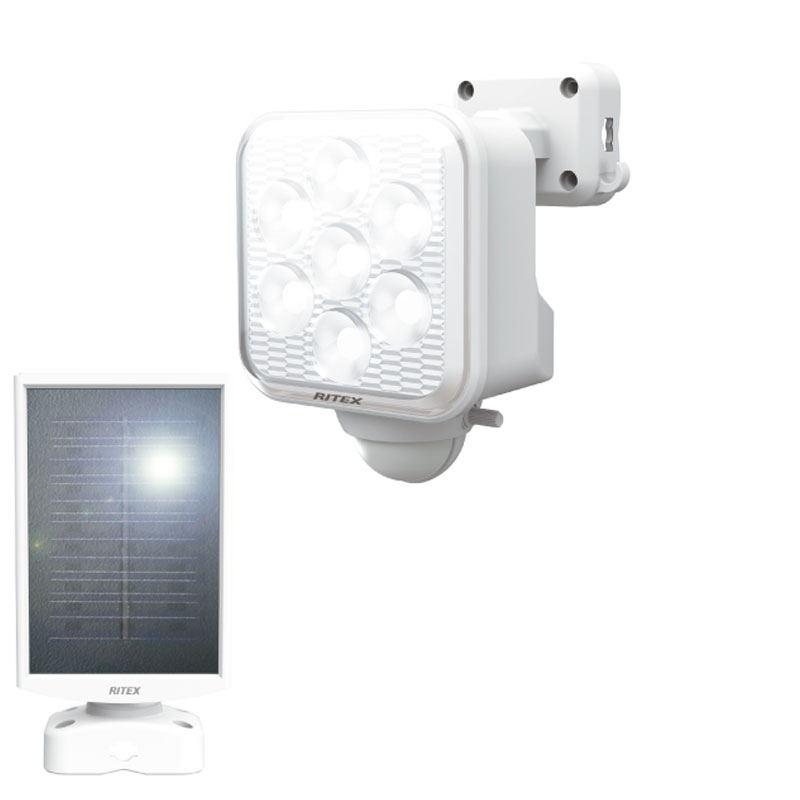 フリーアーム式LEDソーラーセンサーライト S-110L 5W 1灯 musashi カネミツ 代引不可