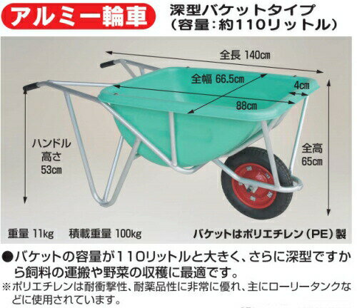 【6/1〜最大100%Pバック抽選で要エントリー】ハラックス アルミ 一輪車 深型 バケ...