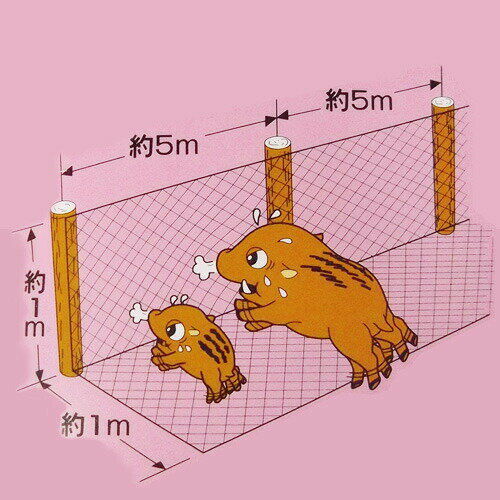 強力 猪ネット 網目10cm×高さ2m×長さ50m イノシシ侵入防止に効果バツグン シN直送 2