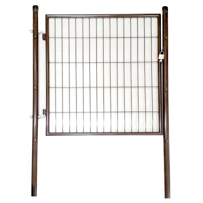 ブラウン 茶 アニマルフェンス用 扉 ガーデンゲート PG-150 鍵付 片開き 1.5m用 景観対策 プラスワイズ シN 代引不可 BRG15